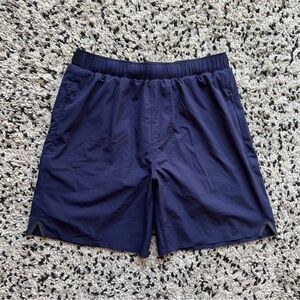 Rhone Shorts Navy Blue Lined 7” Inseam Gym Athletic Stretch Men’s Size Small